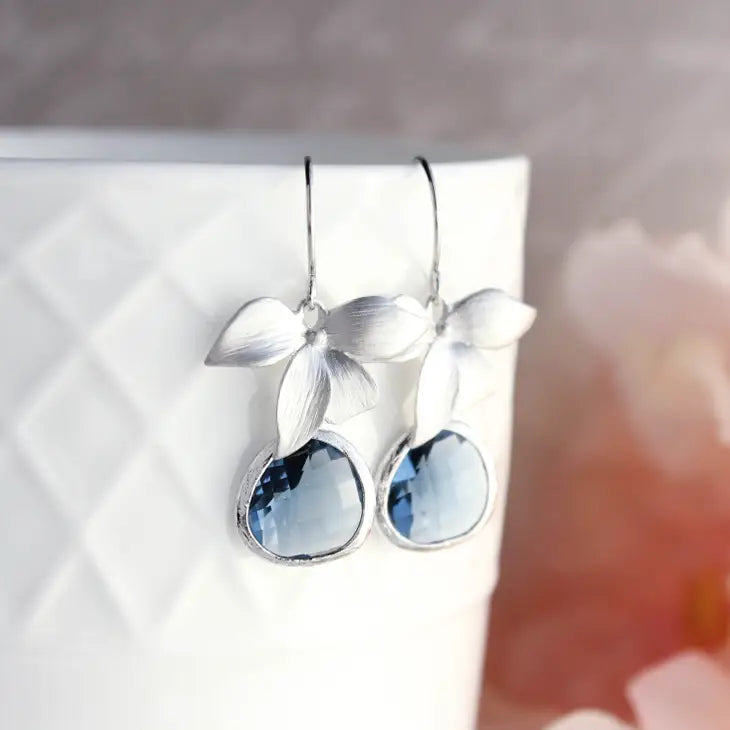 Orchid Earrings - Montana Blue / Silver