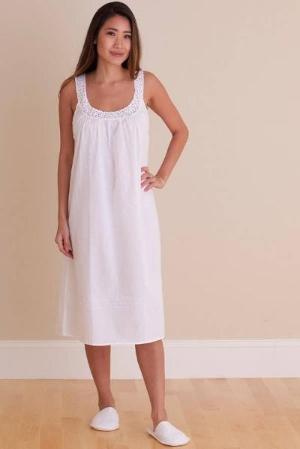 Meghan White Cotton Nightgown