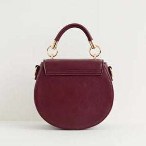 Liberty Saddle Bag - Burgundy Vegan Leather