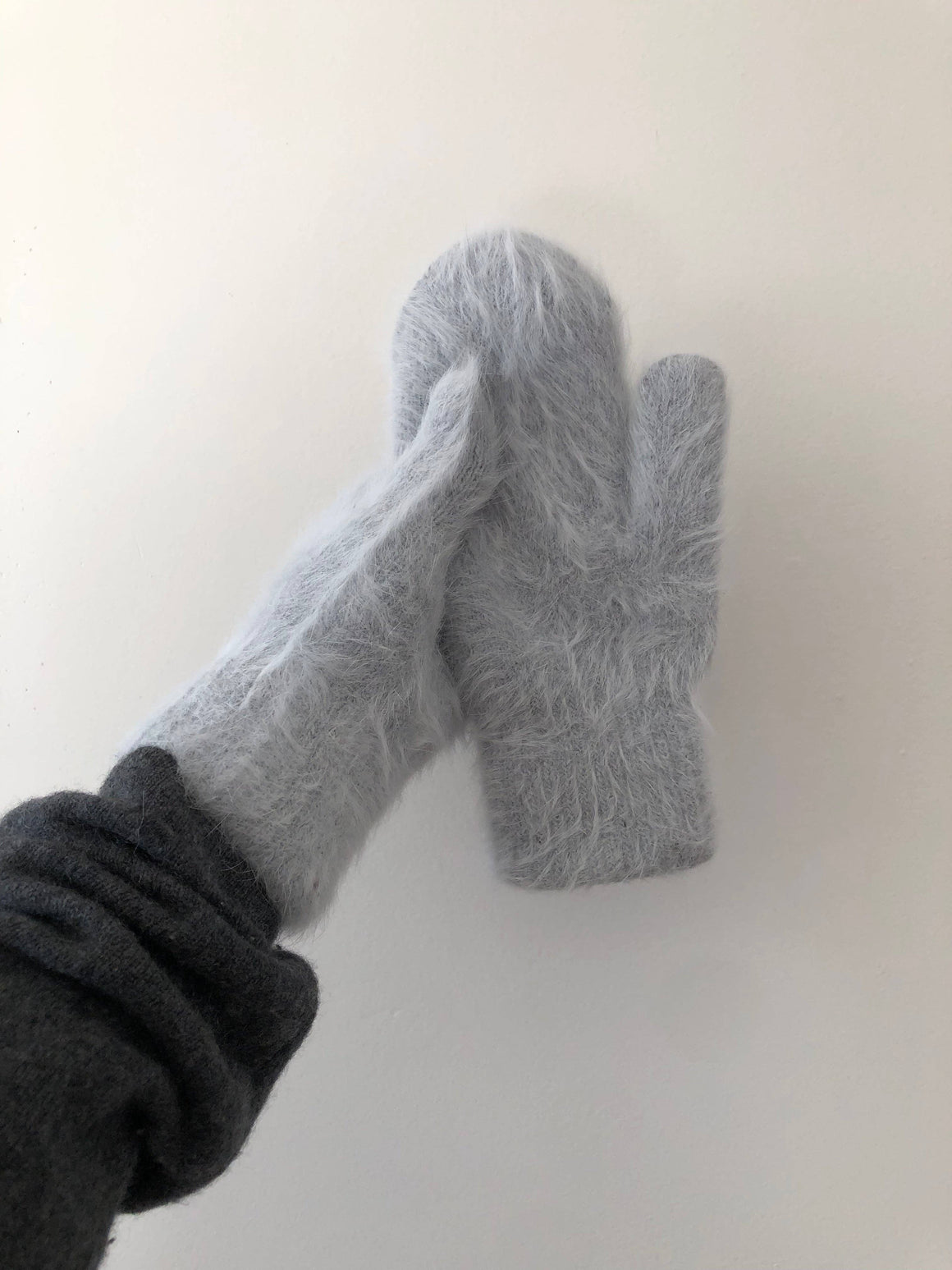 Super-soft Angora Mittens - Neutrals