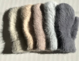 Super-soft Angora Mittens - Neutrals