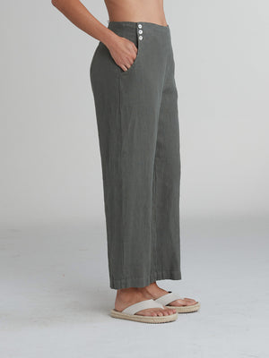 Cut Loose Linen Button Trouser