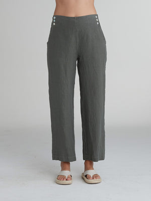 Cut Loose Linen Button Trouser