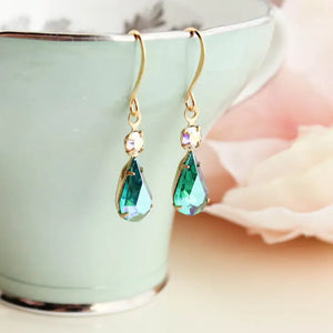 Aurora Glass Earrings - Emerald