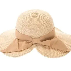 Foldable Sun Hat Split Back Bow