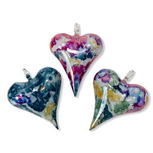 Blown Glass Heart Ornaments