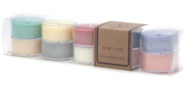 Eco Soy Tealights, 10 pack assorted.