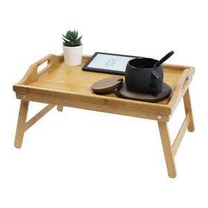 Bamboo Bed Tray Table with Folding Legs