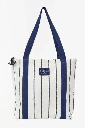 Batela Blue & White Striped Tote 36x36 D7258