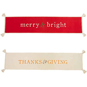 Reversible Table Runner, Thanksgiving and Christmas