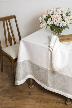 Andria Linen Tablecloth, Gray