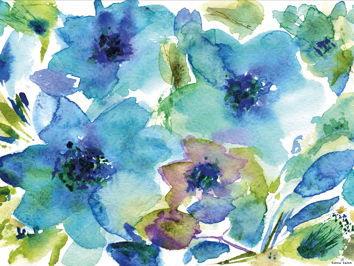 Adama Spanish Mat - Pretty Blue Flowers