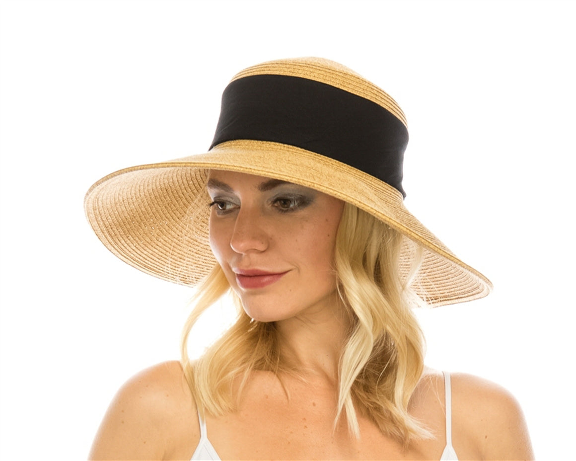 Collapsible Sun Hat with Fabric Band